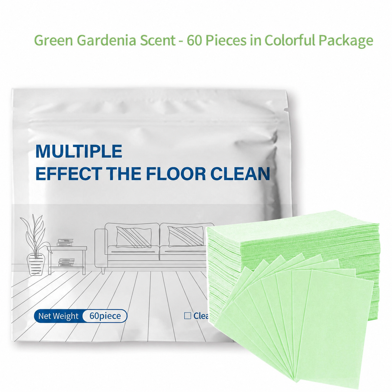 🧹 BUY 1 GET 1 FREE!✨ 60-Pieces Multi-Effect Floor Cleaning Sheets – Powerful Stain Removal & Fresh Scent 🌿