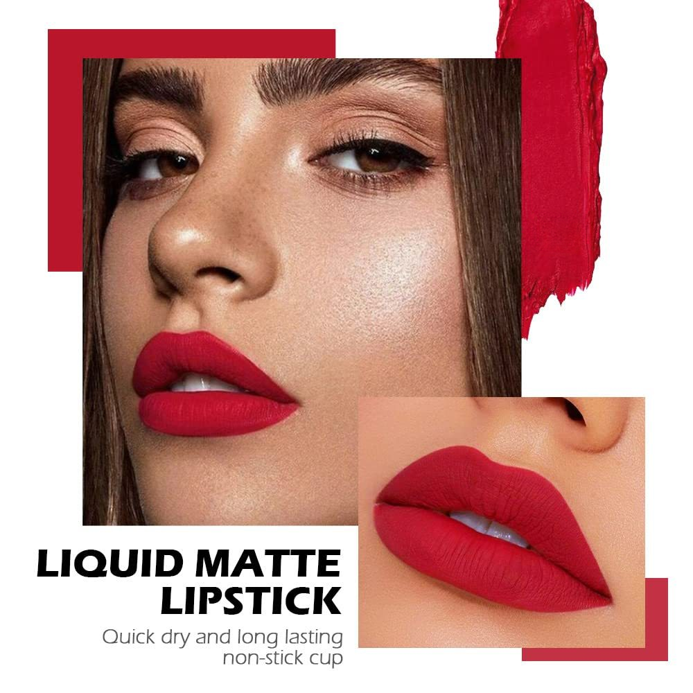 10-Shade Waterproof Liquid Matte Lipstick Set – No Transfer, No Smudging, All-Day Color
