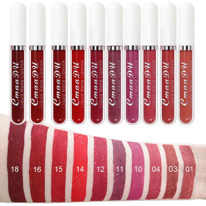 10-Shade Waterproof Liquid Matte Lipstick Set – No Transfer, No Smudging, All-Day Color