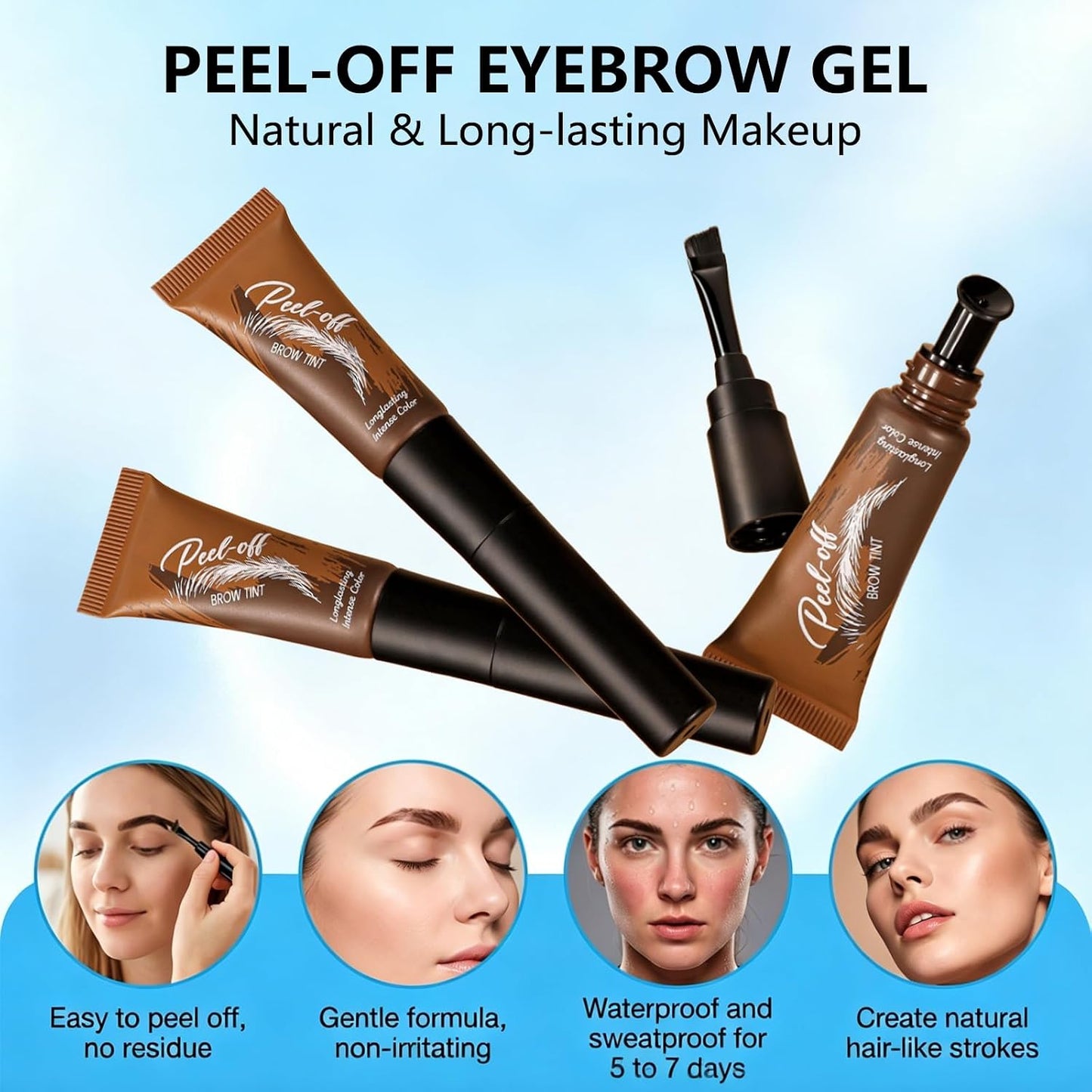 💞 Buy 1, Get 1 Free! Waterproof Peel-Off Brow Tint – Easy to Apply, Fills Sparse Areas, Covers Grays & Defines Brows Naturally