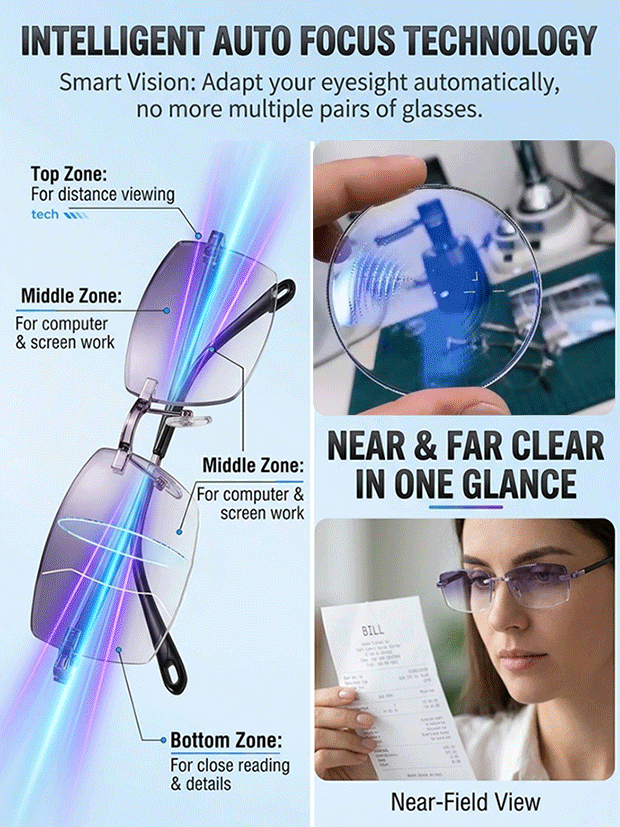 🔥Last Day BUY 1 GET 1 FREE EACH $9.49 ONLY🔥Smart Zoom Diamond-Cut Reading Glasses（2）