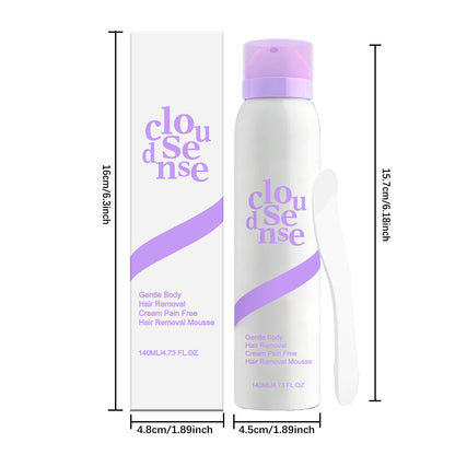 Painless Spray-On Hair Removal Mousse — Gentle on Sensitive Skin, Fast-Acting & Made for Men and Women