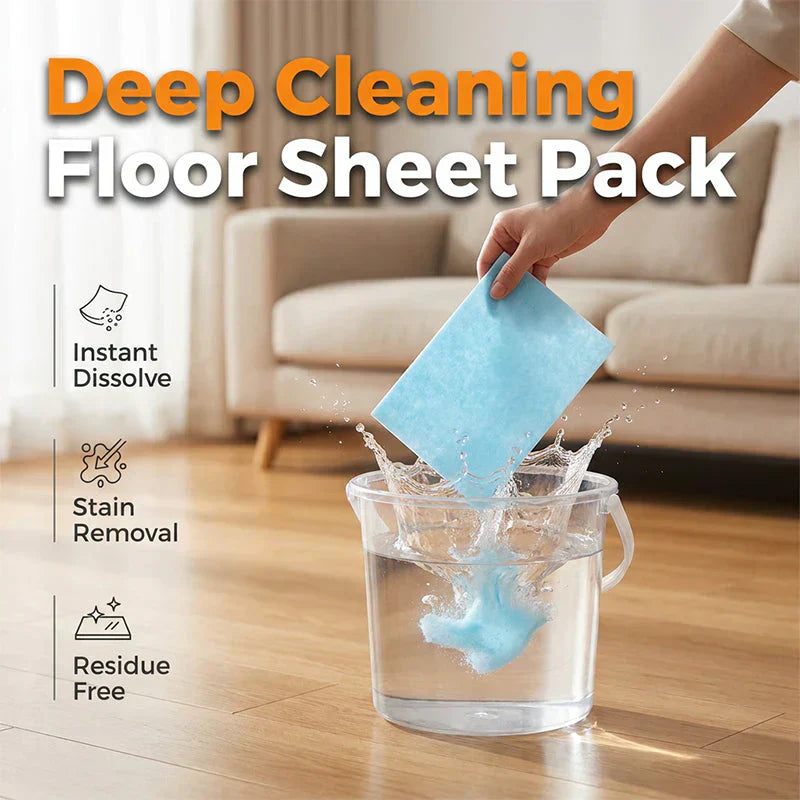 🧹 BUY 1 GET 1 FREE!✨ 60-Pieces Multi-Effect Floor Cleaning Sheets – Powerful Stain Removal & Fresh Scent 🌿